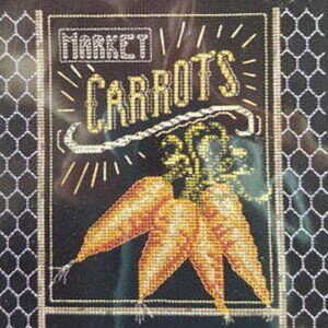 Cross Stitch Kit Artiste Mini Counted Market Carrots Zweigart 7X7 Needle-Art